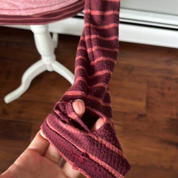 Free People long sleeve striped sleeve turtleneck top - Picture 7 of 7